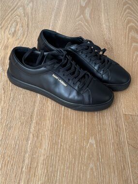 Saint Laurent Andy low-top sneakers Black Leather with Gold Logo